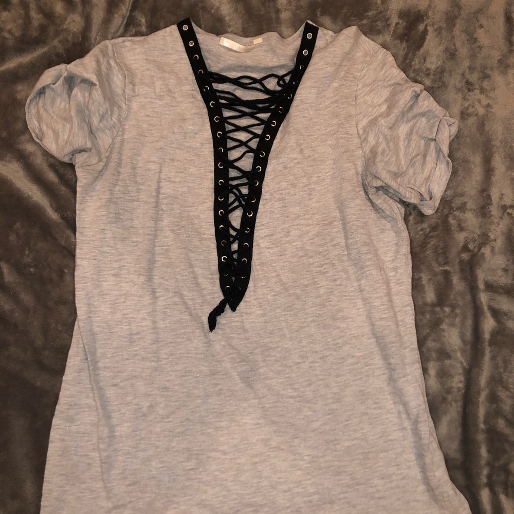 Lace up t-shirt